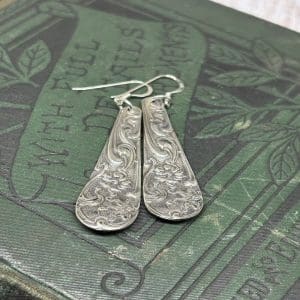handmade earrings made from vintage silver plated cutlery