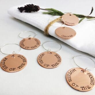 bridal party wedding wine charms