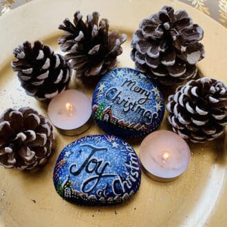 Christmas Festive Village Personalised Stones