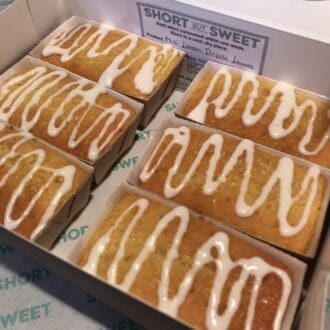 Freshly Baked Mini Lemon Drizzle Loaves