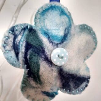 Handmade Needle Felted Flower Keyring
