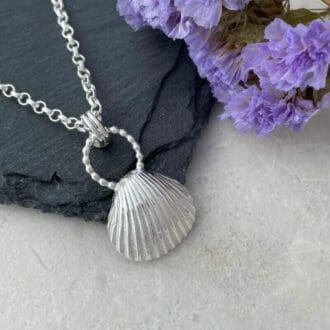 Silver Sea Shell Necklace - Hallmarked in London