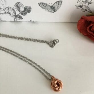 Copper Infinity Knot Pendant Necklace, Earrings or Jewellery Set – 7th Anniversary Gift