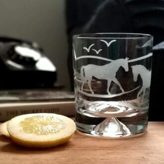 Tumbler Glass by Four Hands Etched Glass - Horse - 280ml