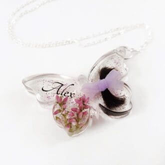 Butterfly Lock of Hair Pendant - Bespoke Memorial Jewellery - Baby Hair Keepsake