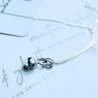 Silver Pendant Beautiful Simple Chain Pearl Shiny Handmade Necklace