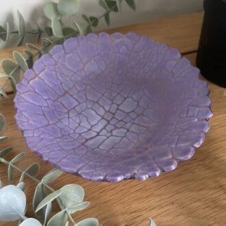 Small Purple Crackle Glass trinket bowl