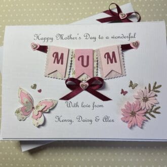 Mother’s Day Card Personalised Handmade Gift Boxed Keepsake Mum Mom Mam Nan Birthday