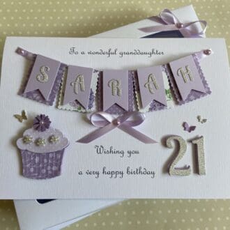 Personalised Handmade Birthday Card Gift Boxed Any Age Daughter Granddaughter Mum Wife Sister 18 21 30 40 50 60