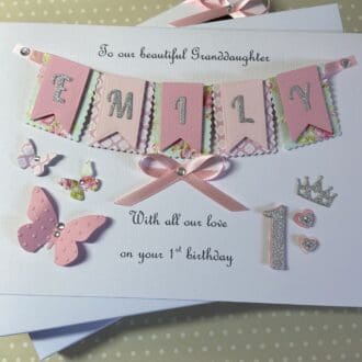 Personalised 1st Birthday Card Gift Boxed Keepsake Daughter Granddaughter Niece Goddaughter