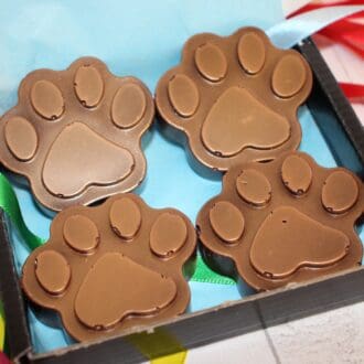 Milk chocolate dog paw prints