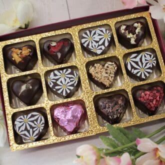 Dark chocolate heart gift box - accidentally vegan