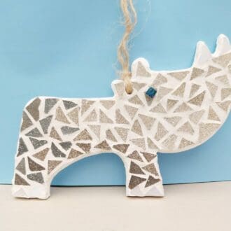 Rhino Mosaic Decoration Kit: DIY /Make Your Own, Party Favour, Gift, Craft, Family Activity, Mosaic Present.