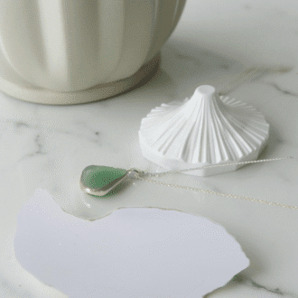 Sea Glass Necklace Gold