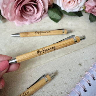 Engraved pen gift for male teacher – practical and personal thank you gift