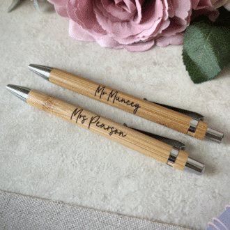 Personalised engraved pen gift for teacher – ideal end of term present