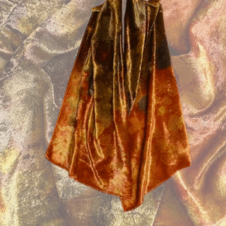 chocolate-orange-silk-velvet-scarf-natural-dyes-leaf-prints-marian-may-textile-art