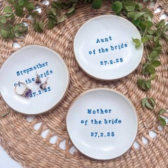 Mother of the bride gift - personalised clay trinket ring dish