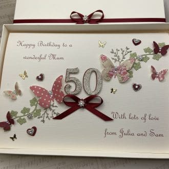Personalised Handmade Birthday Card Gift Boxed Mum Daughter Granddaughter 18th 21st 30th 50th Any Age