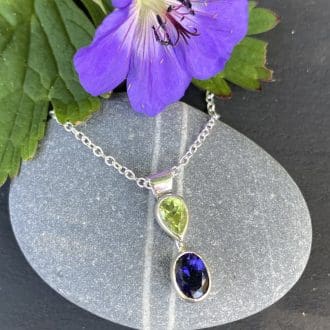 Peridot and Iolite necklace