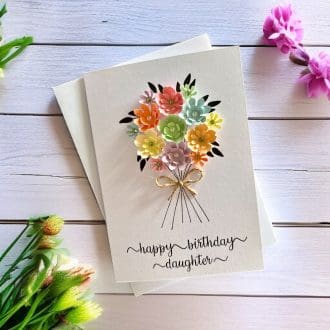 3D Handmade Greeting Cards, Pastel Flowers Birthday Cards, Handcrafted A6 Cards, Unique Floral cards