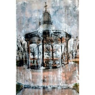 mixed media acrylic gouache charcoal on yupo devonport park bandstand