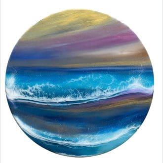 Summer sunset seascape resin artwork- original