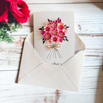 3D Handmade Greeting Cards, Flowers Mother`s Day Card, Handcrafted A6 Card, Floral card for Mum, Custom card for Mum