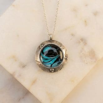 Fine-silver-hand-pamted-pendant-in-ocean-inspired-colours