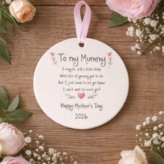 Mother's Day 2026 Ornament, To Mummy From The Bump, mum to be, for new mum, first mothers day