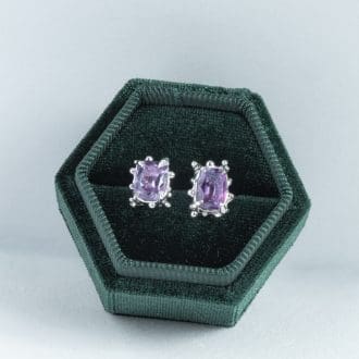 Iris | Amethyst Stud Earrings in Sterling Silver