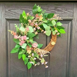 Pink Mix Grapevine Wreath