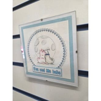 'You and me babe' Framed Embroidered Wedding / Anniversary Gift